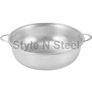 Stainless Steel Jali <b>Colander</b> Oval <b>Colander</b> With Handle and Feet High Quality Large Stainless Steel at Wholesale Price - Product Image 3
