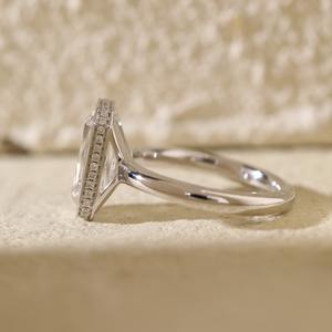 แหวนทองคำ 14K สีเหลือง 3 กะรัต ทรงคริสคัท ประดับเพชรทรงกลมแบบแล็บ พร้อมวงแหวนซ่อนรอบเพชร สำหรับผู้หญิง - Product Image 5