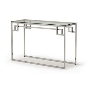 Decorative Entryway Metal <b>Console</b> <b>Table</b> Featuring Transparent Glass <b>Top</b> Premium Accent Furniture For Modern Home Spaces - Product Image 2