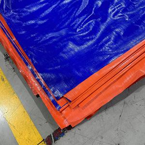 Bâche en PE robuste bleue et orange, haute durabilité et capacité, couleurs et dimensions au choix, feuilles de plastique robustes - Product Image 1