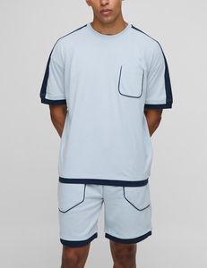 Conjunto de Camiseta y Pantalones Cortos para Hombre con Logotipo Personalizado, 100% Algodón, Transpirable, Manga Corta - Product Image 4