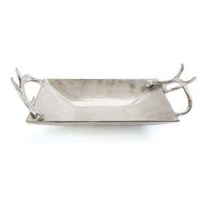 Plateau à chocolat en métal de style artistique pour la maison, plateau de service décoratif en aluminium finition argentée pour les cadeaux de mariage - Product Image 4