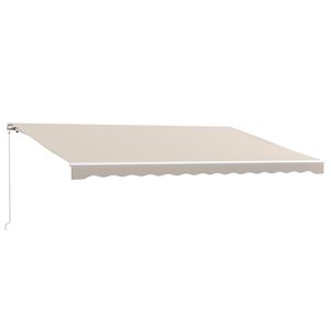 Toldo Retráctil Eléctrico de 16FT X 10FT, Color Crema, con Control Remoto y Manivela Plegable para Terraza - Product Image 1