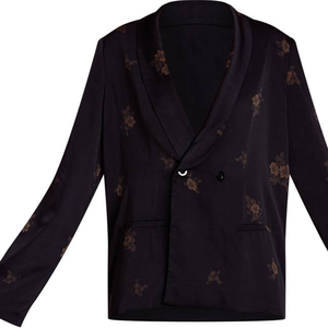 Ensemble Blazer Imprimé Noir Anthracite pour Femme, Manches Longues, en Coton Tricoté, Tenue de Détente Deux Pièces, Vêtements de Nuit, Tenue de Sororité, Vente en Gros, OEM ODM - Product Image 2