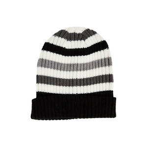 Gorro de Punto Acrílico Tipo Waffle Personalizado con Logotipo OEM, Unisex, Cálido para Invierno, Liso, con Puño Plegable - Product Image 1