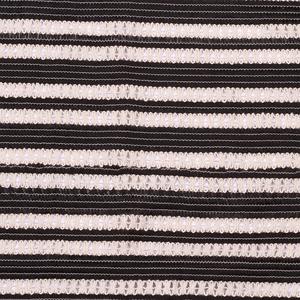 Tela a Rayas con Encaje de Crochet, Transpirable, Ligera, Elegante, con Adornos Florales en Blanco y Negro, Material Premium, Vestido de Moda para Niñas - Product Image 1