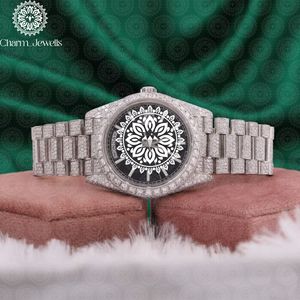 Charm_Jewells Stainless Steel <b>Diamond</b> <b>Watch</b> Round Analog Dial Sapphire Crystal Luxury Fashion Unisex Folding Clasp - Product Image 4