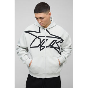 Ventes en gros de sweats à capuche surdimensionnés personnalisés pour hommes, imprimés d'étoiles, 100% coton respirant, saison hivernale, fabriqués au Pakistan, motif 3D - Product Image 1