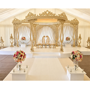 งานแต่งงานงานเฉลิมฉลองทำจากไม้ Mandap ดีไซน์ใหม่แบบกลมของตกแต่งงานแต่งงานทำจากไม้สำหรับงานแต่งงานของตกแต่งงานในลอนดอน - Product Image 1