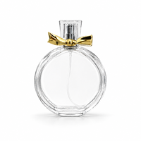 Flacon de parfum de luxe avec couvercle nœud papillon, flacon de parfum rond de 100 ml, flacon de parfum vide, impression de logo sur écran