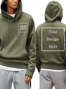 Custom Blue Hooded Sweatshirt Adults Casual All Seasons Promotional Wear Digital Printing Front And <b>Back</b> Design - Product Image 3