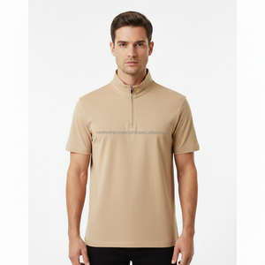 Custom Logo Polyester Spandex Quarter Zipper Men's Performance 1/4 Zip Pullover Plain Blank Dry Fit Training <b>Top</b> High Quality - Product Image 2