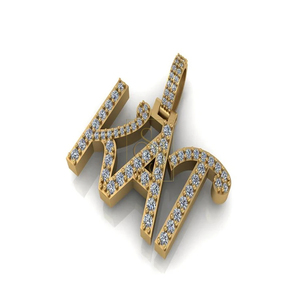 Collar de Oro Sólido de 14K con Inicial y Nombre, Diamante Cultivado en Laboratorio, Letra en Bloque Personalizada, Colgante Fino, Unisex, Regalo - Product Image 1