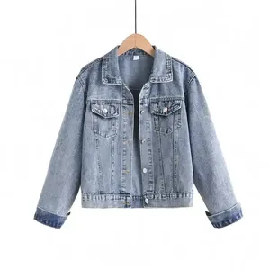 2026 New Fashion Women's Knitted <b>Denim</b> <b>Jackets</b> Winter Warn 100% Cotton Fabric Long Sleeve Button Style Ladies Wear <b>Denim</b> <b>Jackets</b> - Product Image 2