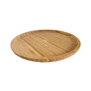 Natural Bamboo <b>Round</b> <b>Tray</b> Eco Friendly Serving <b>Tray</b> Handmade Bamboo Organizer for Kitchen Dining <b>Table</b> and Home Decor - Product Image 5