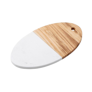 เขียงไม้รูปไข่ที่ฝังหินอ่อนดีไซน์ทันสมัยกันลื่น - Product Image 2