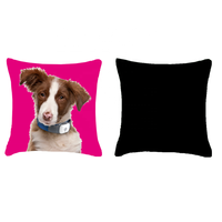 Sublimation personnalisé décoratif 100% soie lin coton jeter oreiller Animal dessin animé imprimé avant brodé dos vierge avant arrière
