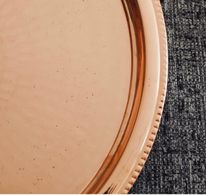 Handmade design vintage copper charger plate <b>Tray</b> antique finish metal charger plate Hammered rim decorative <b>dinner</b> charger - Product Image 2