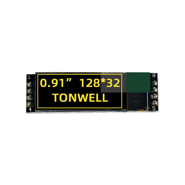 0.91Inch 128x32 OLED Graphic LCD Display Panel with SSD1306 Driver IC and LED Backlight Multicolor Yellow/Blue