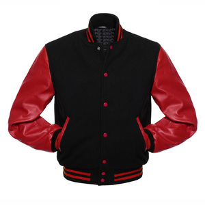 Chaqueta Bomber de Lana Premium OEM para Hombre, con Parches Varsity Bordados Personalizados, Mangas de Cuero Vacuno Auténtico, Diseño de Chaqueta Varsity Lettermen - Product Image 3