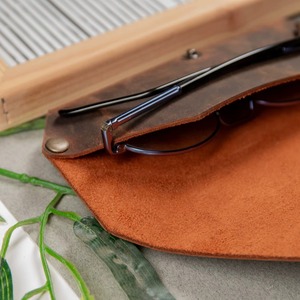 Sleek Minimalist Leather <b>Glasses</b> Holder Lightweight Travel Eyewear Sleeve Genuine Leather Factory Price LGC-0054 - Product Image 6