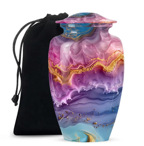 Abstract Aluminum Urn Customizable Cremation Keepsake <b>Vase</b> 220 Cubic Inch <b>Memorial</b> Burial Decoration - Product Image 1