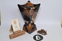 Brûleur à Bakhoor en bois de luxe artisanal Bela, modèle 111, bois naturel noir, oud fait main, décoration arabe pour la maison, toutes saisons