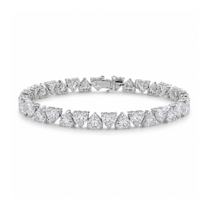 S925 <b>Silver</b> <b>Heart</b> Cut Moissanite Diamond Tennis <b>Bracelet</b> For Women Claw Setting <b>Sterling</b> <b>Silver</b> Bangle <b>Bracelet</b> - Product Image 1