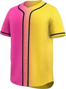 Maillot de baseball 100% polyester respirant à séchage rapide, col rond, personnalisable, pour hommes, adultes, sports d'équipe - Product Image 4