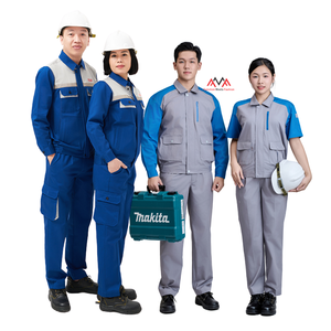 GOOD PRICE Long Sleeves Stand <b>Collar</b> Work Clothes Custom Overall Mechanic <b>Electrical</b> Safety Outdoor Worksuit FMF factory LOW MOQ - Product Image 1