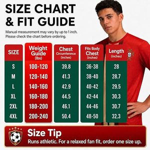 Camiseta de Fútbol de Portugal Unisex de Manga Corta con Cuello Sublimado, 100% Poliéster, Tejido de Malla Transpirable, Nombre y Números del Equipo Personalizados en la Parte Delantera - Product Image 2