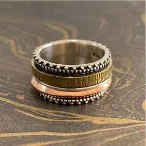 JAIPUR <b>SILVER</b> 925 <b>Silver</b> Unisex <b>Spinner</b> <b>Ring</b> 13.2 Grams Trendy Bohemian Classic Wide Band Jewelry Style Gift - Product Image 4