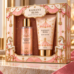 Ensemble de soins pour la peau OEM/ODM, beurre corporel et brume scintillante, 2 pièces, parfum et emballage personnalisables - Product Image 2