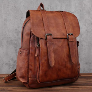 Mochila de cuero genuino de alta calidad para uso unisex, logotipo impreso personalizado de primera calidad, nueva mochila de diseño de moda. - Product Image 2