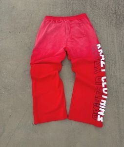 Ensemble sweat à capuche long 2 pièces rouge pour femme, coupe ample, manches longues, 100 % coton molletonné, streetwear toutes saisons, imprimé lettres - Product Image 6