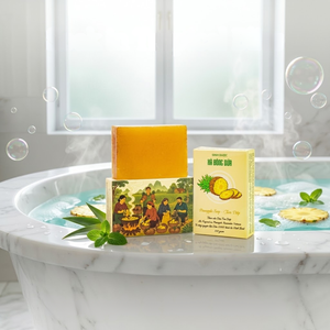 สบู่ก้อนสมุนไพรสับปะรดและนม สำหรับทุกสภาพผิว 100 กรัม - Product Image 1