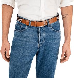 OEM Unisex Genuine Leather Woven <b>Belt</b> With Tear Resistant Zinc Alloy Needle Buckle Buckle Full Needle Hole Waistband <b>Belt</b> - Product Image 3