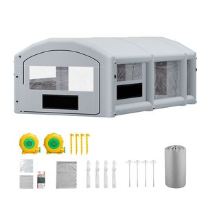 Cabina de Pintura Inflable Portátil de 28x15x10 Pies con Sopladores de 750W+950W y Área de Cambio de Filtro de Algodón Grande - Product Image 1