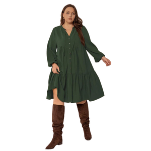Vestido midi estampado de manga corta para mujer, vestido de verano para vacaciones - Product Image 1