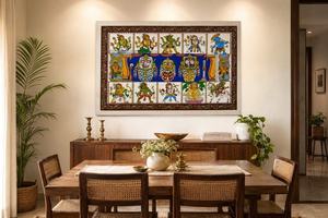 Shri Jagannatha de Puri con Borde de Dashavatara - Decoración Colgante para Sala de Estar Interior, Ocasión Diwali, Origen Orissa - Product Image 4