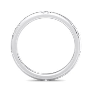 Bague d'éternité minimaliste en or rose de luxe sertie de diamants, coupe brillante ronde, empilable, bijoux de mode pour femmes - Product Image 4