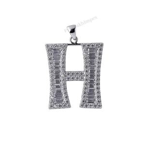 Collar con Colgante de Letra Inicial H con Moissanita VVS, Unisex, Estilo Moderno, Chapado en Oro sobre Plata S925, para Fiestas - Product Image 3