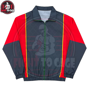 Service ODM – Ensemble survêtement homme personnalisé avec logo, coupe-vent en nylon respirant, veste zippée et short deux pièces - Product Image 5