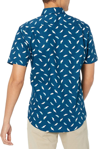 Anti-Wrinkle Breathable Knitted Cotton Plus Size Men's Casual <b>Half</b> Sleeve Covered <b>Button</b> Summer <b>Shirt</b> Custom Hawaiian Printing - Product Image 5