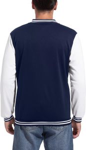 Chaqueta Varsity Clásica Azul Marino y Blanca para Hombre, Ropa Casual de Calle, Chaqueta Varsity de Moda - Product Image 3