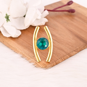 แหวนทองเหลืองชุบทองประดับอัญมณี ดีไซน์หรูหราสำหรับผู้หญิง - Product Image 4