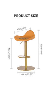 <span class=keywords><strong>Tabouret</strong></span> <span class=keywords><strong>de</strong></span> <span class=keywords><strong>bar</strong></span> pivotant moderne en acier inoxydable, chaise <span class=keywords><strong>de</strong></span> comptoir réglable en hauteur en similicuir avec repose-pieds chromé pour îlot <span class=keywords><strong>de</strong></span> cuisine - Product Image 5