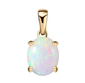 Genuine Opal Pendant 925 Sterling Silver 14K Gold Plated Dainty Minimalist Celestial Engagement Wedding Necklace Jewelry Gift - Product Image 1
