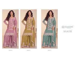 Ensemble Kurta-Plazzo & Dupatta en Chinon véritable brodé de qualité supérieure, spécial Aïd, achat en ligne, fournisseur mondial en Inde - Product Image 2