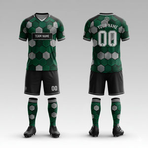 ชุดยูนิฟอร์มฟุตบอลชายมืออาชีพ เสื้อ กางเกงขาสั้น โพลีเอสเตอร์ 100% สกรีนโลโก้ได้ตามสั่ง ชุดฝึกซ้อมสำหรับผู้ใหญ่ ชุดทีมฟุตบอล - Product Image 4